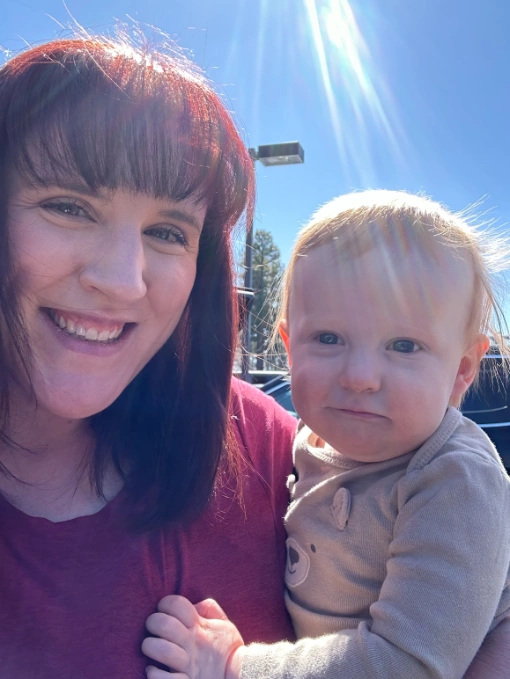 Gabriella with her son
